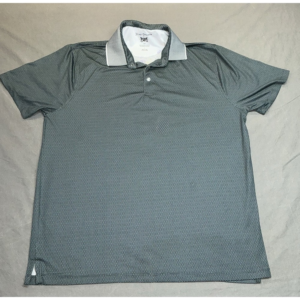 Hickey Freeman Men's Short Sleeve Polo Shirt, Gray Size Large